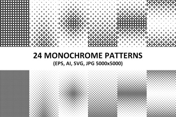 24 Monochrome Vector Patterns