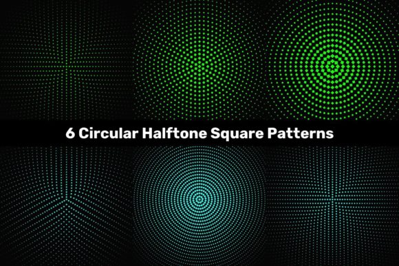 6 Circular Halftone Square Patterns: A Versatile Design Resource for Creative Professionals