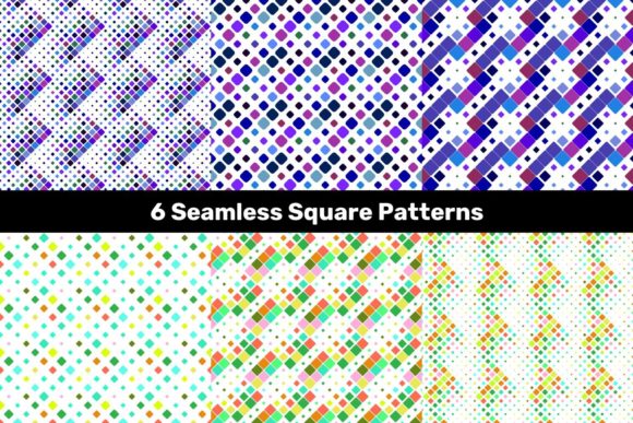 6 Seamless Rounded Square Patterns