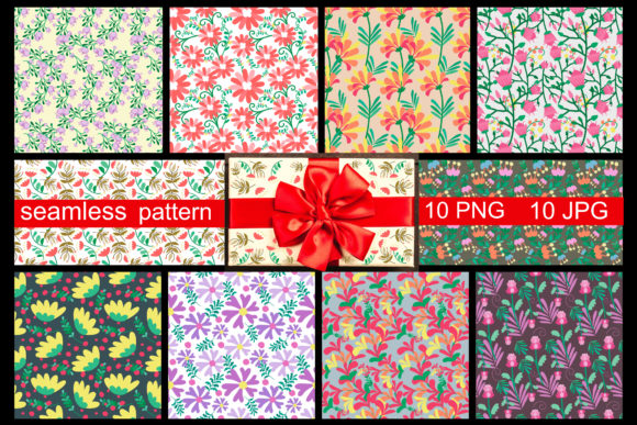 Colorful Seamless Flower Patterns