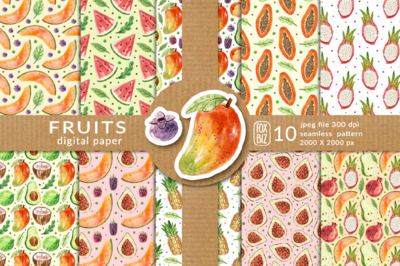 Fruits Digital Paper: Seamless Patterns for Creative Projects