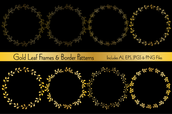 Gold Leaf Frame Border Patterns: Elevating Design with Elegance and Versatility