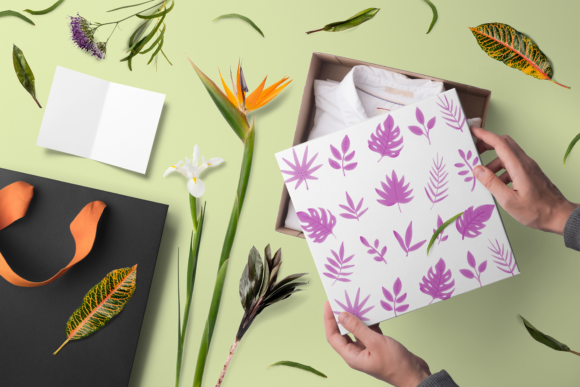 Leaf Patterns Digital Background and 20 Pieces of Digital Paper: A Creative Resource for Every Project