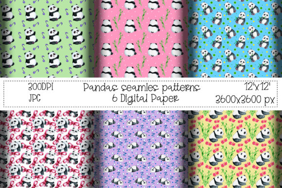 Pandas Seamless Patterns.Digital Paper: A Strategic Resource for Creative and Business Projects
