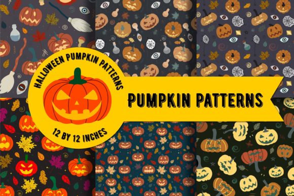 Pumpkin Digital Paper, Halloween Patterns