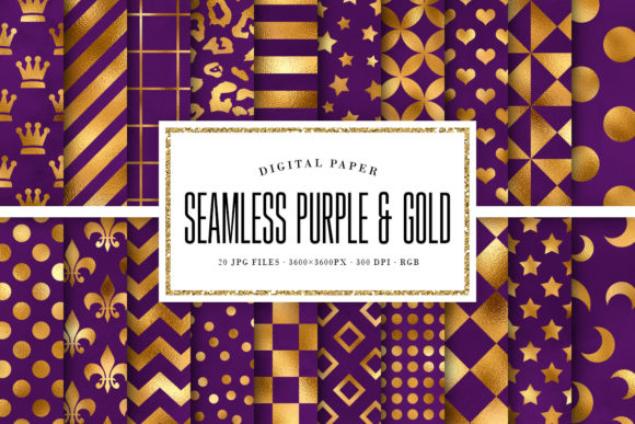 Purple and Gold Seamless Patterns: A Creative Resource for Designers and Artists