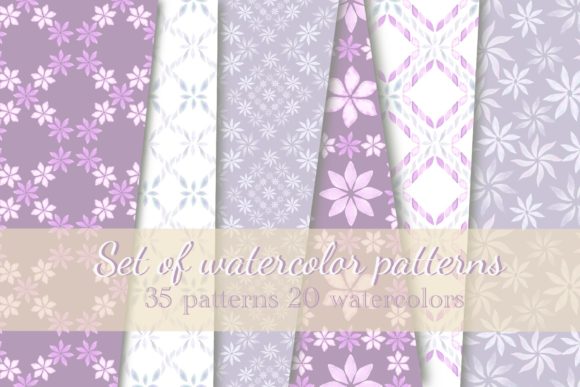 Set of Watercolor Patterns