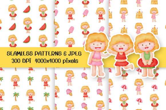 Summer Girls Seamless Patterns: A Creative Resource for Designers and Artists